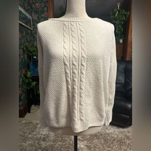 Pink Rose White Sweater